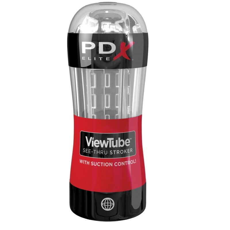 PDX ELITE - MASTURBATEUR STROKER TUBE DE VUE CONTRÔLE ASPIRATION TRANSPARENT