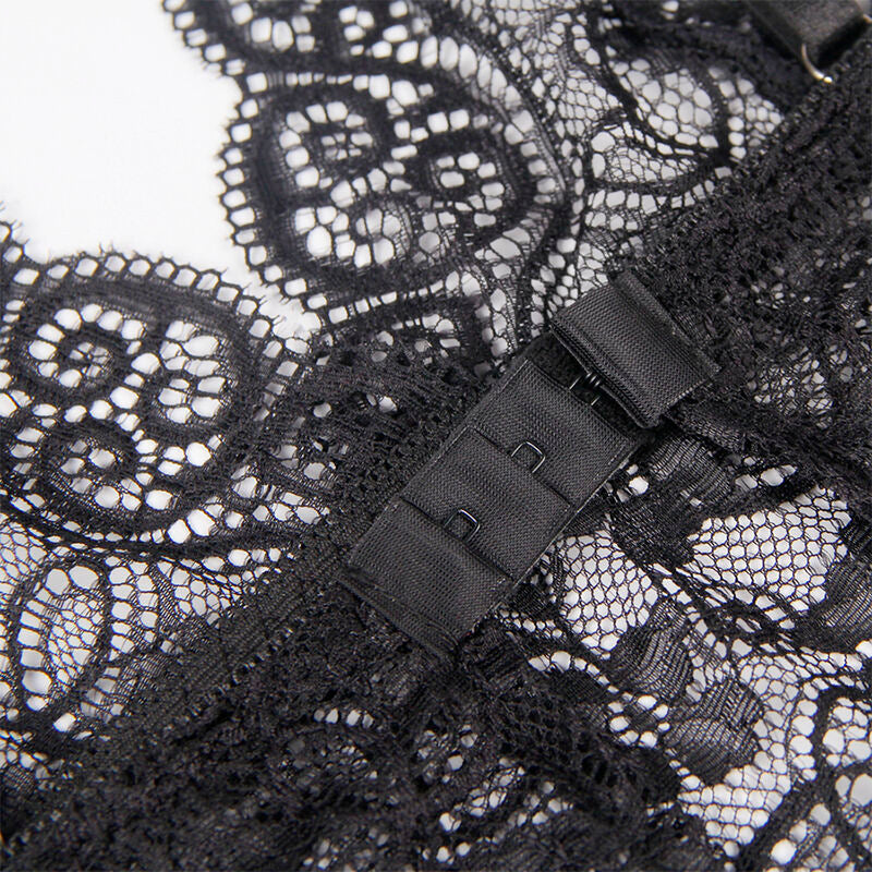 SUBBLIME - 953928 CHEMISIER DE NUIT EN SOIE ET DENTELLE + CULOTTE NOIRE L/XL