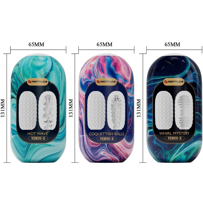 PRETTY LOVE - VENUS X 15 MASTURBATEURS HOMMES EN SILICONE BLANC