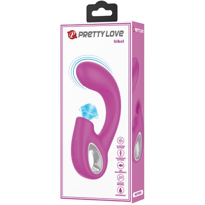PRETTY LOVE - SIBEL VIBRATEUR POINT G + STIMULATEUR CLITORIS SIBEL 10 VIBRATIONS VIOLET