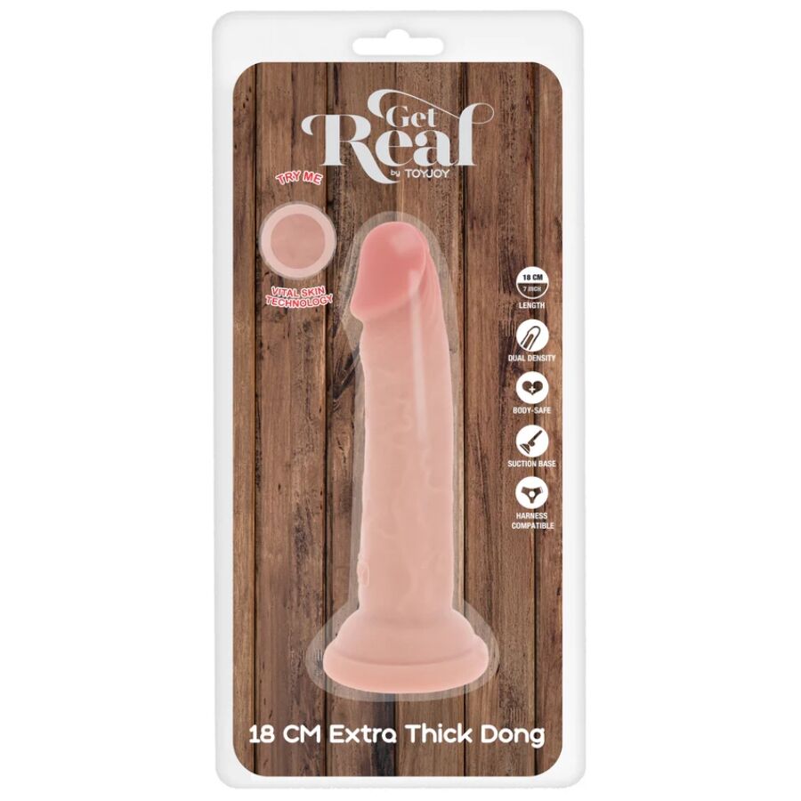 GET REAL - PÉNIS DE LUXE ÉPAIS DOUBLE DENSITÉ EN TPE 18 CM