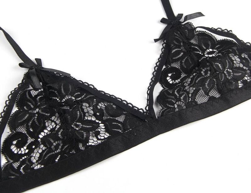 SUBBLIME - SET ENSEMBLE TROIS PIÈCES SOUTIEN-GORGE + PORTE-JARRETELLE + STRING L/XL