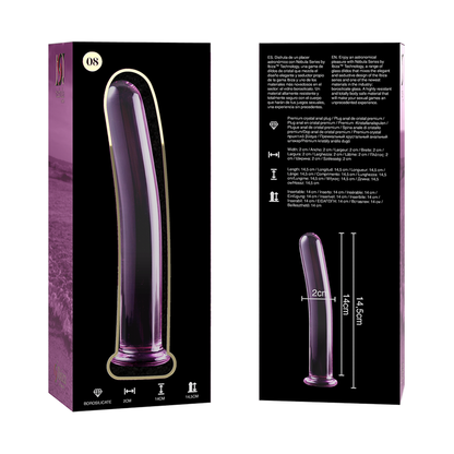 NEBULA SERIES BY IBIZA - MODÈLE 8 GODE EN VERRE BOROSILICATE CLAIR 14.5 CM -O- 2 CM