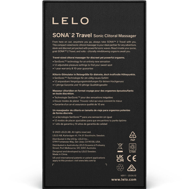 LELO - MASSEUR DE CLITORIS SONIQUE DE VOYAGE SONA 2 ROSE