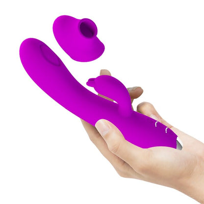PRETTY LOVE - VIBRATEUR RECHARGEABLE REGINA - GEL À ASPIRATION VIOLET