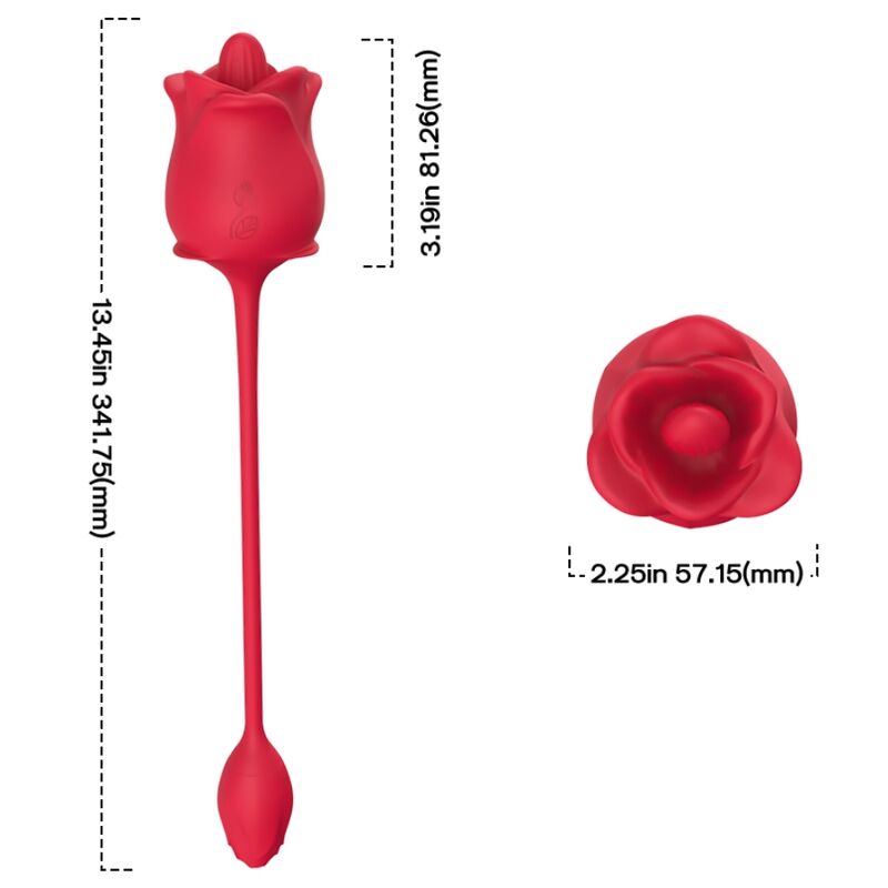 ARMONY - STIMULATEUR D'ASPIRATION ET VIBRATEUR ROSE 2 EN 1 10 MODES AVEC QUEUE ROUGE