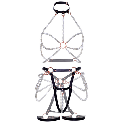 LEG AVENUE - SOUTIEN-GORGE HARNAIS & JARRETIÈRE PERLE L