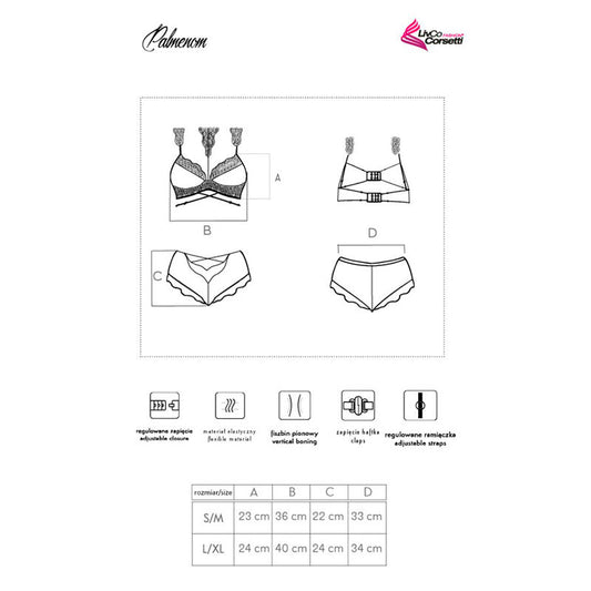 LIVCO CORSETTI FASHION - PALMENOM LC 90614 SOUTIEN-GORGE + CULOTTE NOIR