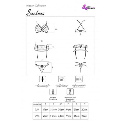 LIVCO CORSETTI FASHION - SNEHANA LC 90443 SOUTIEN-GORGE + JARRETIÈRE + CULOTTE NOIR