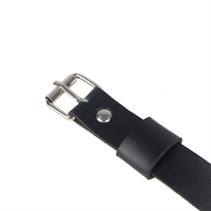 SUBBLIME - HARNAIS DE JAMBE CHAÎNE CUIR NOIR TAILLE UNIQUE