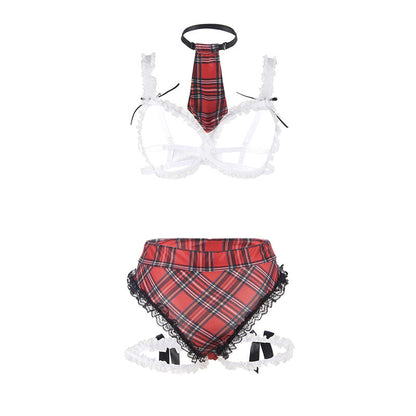 SUBBLIME - COSTUME D'ÉCOLIÈRE SEXY AVEC SOUTIEN-GORGE L/XL