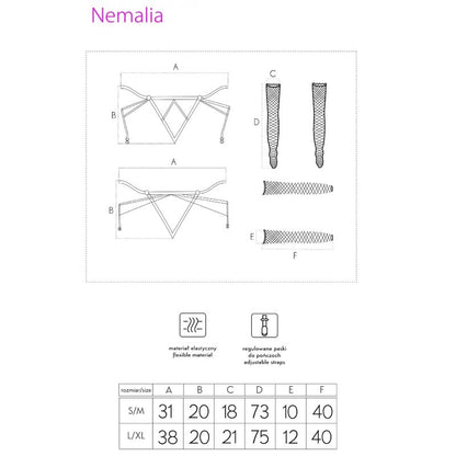 LIVCO CORSETTI FASHION - ENSEMBLE NEMALIA JARRETIÈRE + BAS + GANTS NOIR