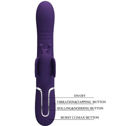 PRETTY LOVE - VIBRATEUR MULTIFONCTION LAPIN 4 EN 1 PAPILLON VIOLET