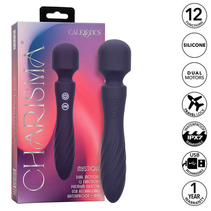 CALEXOTICS - CHARISMA MYSTIQUE MASSEUR DOUBLE MOTEURS 12 FONCTIONS 20,5 CM X 4,5 CM VIOLET