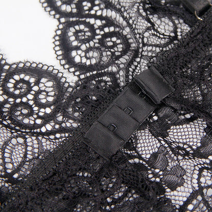 SUBBLIME - 953928 CHEMISIER DE NUIT EN SOIE ET DENTELLE + CULOTTE NOIRE L/XL