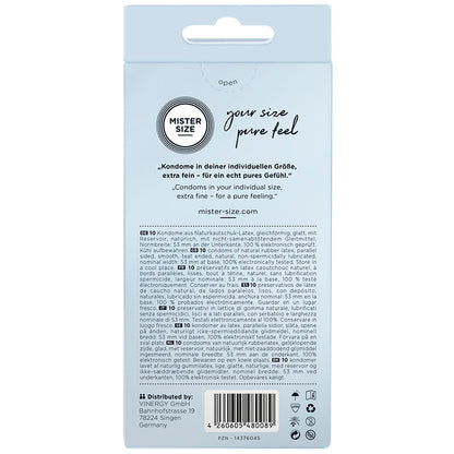 MISTER SIZE - PRÉSERVATIF TAILLE M 53 MM (10 UNITÉS)