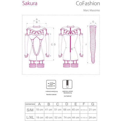 LIVCO CORSETTI FASHION - COMBINAISON SAKURA CF 90357 + GANTS LONGS + PORTE-JARRETELLES NOIR L/XL