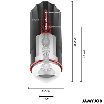 JAMYJOB - MASTURBATEUR BUCCAL AUTOMATIQUE MEGABITE 5 MODES D'ONDES STIMULANTES ET DE VIBRATIONS