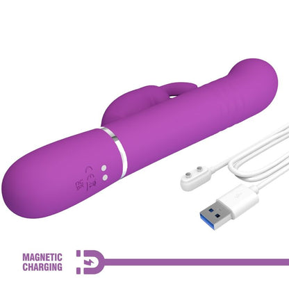 PRETTY LOVE - VIBRATEUR LAPIN MULTIFONCTION COALE 4 EN 1 VIOLET