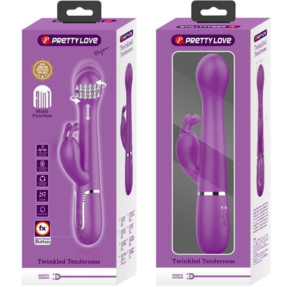 PRETTY LOVE - VIBRATEUR LAPIN MULTIFONCTION 3 EN 1 DEJON VIOLET