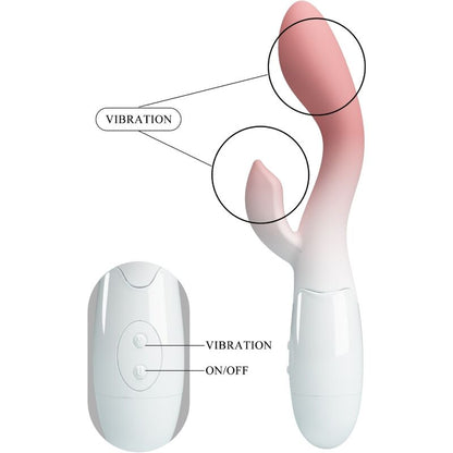 PRETTY LOVE - VIBRATEUR POINT G LUMINEUX + STIMULATEUR DE CLITORIS 30 VIBRATIONS ROSE