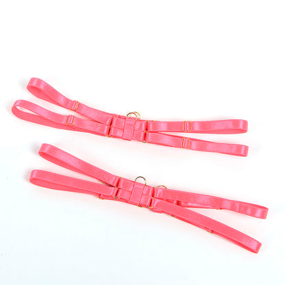 SUBBLIME - 955304 ENSEMBLE SOUTIEN-GORGE AVEC COLLIER ET DÉTAILS DE JAMBES ROSE FLUORESCENT L/XL