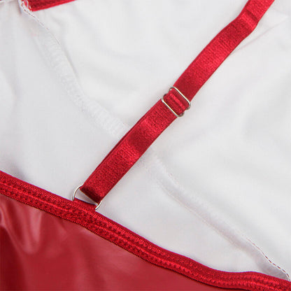 SUBBLIME - 955403 ROBE À BRETELLES EN CUIR BORDEAUX L/XL