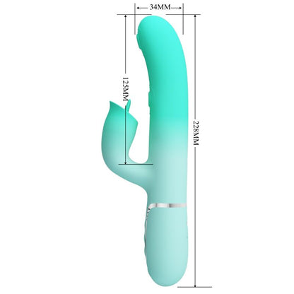 PRETTY LOVE - VIBRATEUR LAPIN MULTIFONCTION GIGI VERT AQUA
