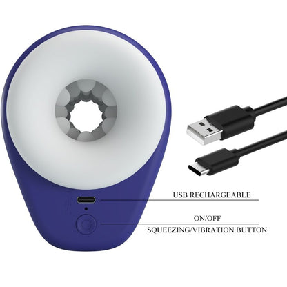 PRETTY LOVE - MASTURBATEUR POUR HOMME DJ LADY AVEC VIBRATION 5 RÉGLAGES VIOLET