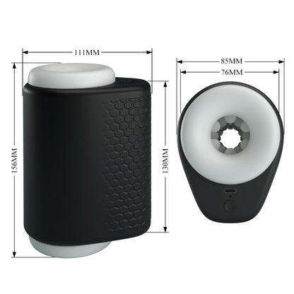 PRETTY LOVE - MASTURBATEUR POUR HOMME DJ GIRL AVEC VIBRATION 5 RÉGLAGES NEGRO