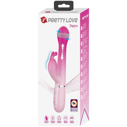 PRETTY LOVE - VIBRATEUR LAPIN MULTIFONCTION 3 EN 1 DEJON ROSE