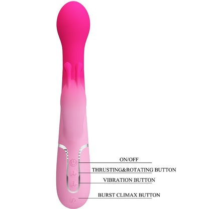 PRETTY LOVE - VIBRATEUR LAPIN MULTIFONCTION 3 EN 1 DEJON ROSE
