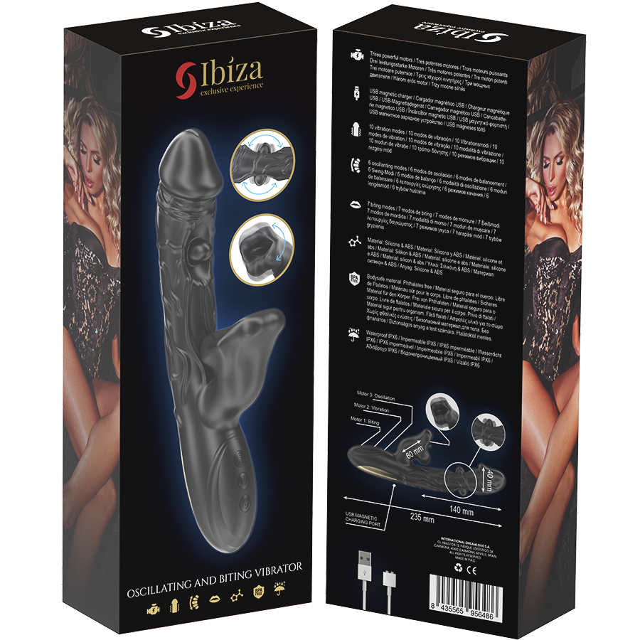 IBIZA - VIBRATEUR ET STIMULATEUR DE CLITORIS AVEC EFFET DE MORDRE ET DE ROTATION