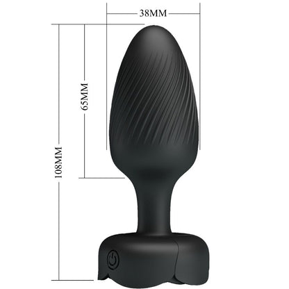 PRETTY LOVE - PLUG ANAL VARIAN AVEC LUMIÈRE LED NOIR 10,8 CM