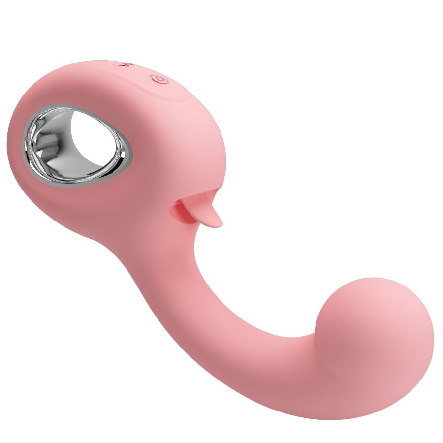 PRETTY LOVE - VIBRATEUR POINT G + STIMULATEUR DE CLITORIS ERYNNYES 10 VIBRATIONS ROSE