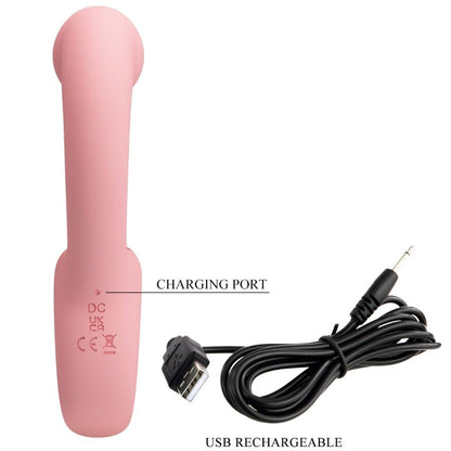 PRETTY LOVE - VIBRATEUR POINT G + STIMULATEUR DE CLITORIS ERYNNYES 10 VIBRATIONS ROSE