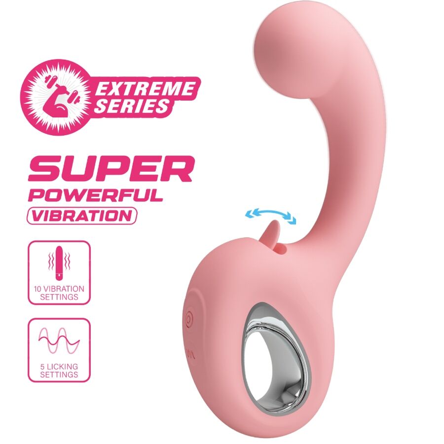 PRETTY LOVE - VIBRATEUR POINT G + STIMULATEUR DE CLITORIS ERYNNYES 10 VIBRATIONS ROSE
