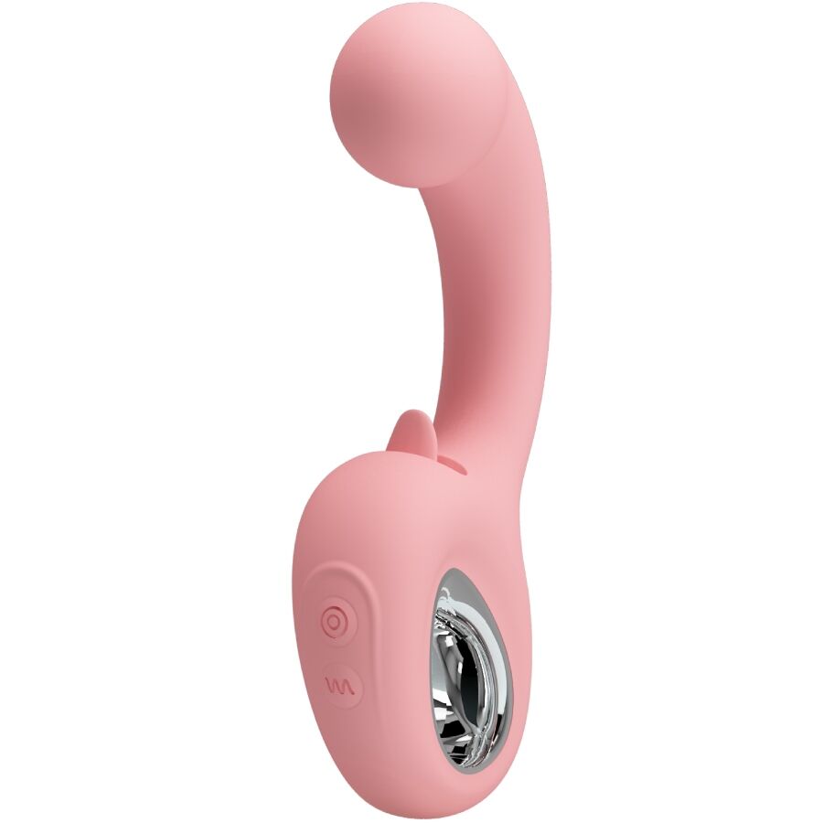 PRETTY LOVE - VIBRATEUR POINT G + STIMULATEUR DE CLITORIS ERYNNYES 10 VIBRATIONS ROSE