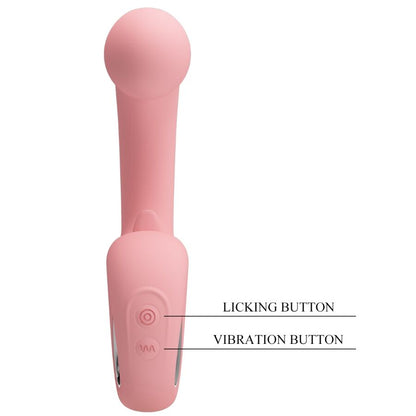 PRETTY LOVE - VIBRATEUR POINT G + STIMULATEUR DE CLITORIS ERYNNYES 10 VIBRATIONS ROSE