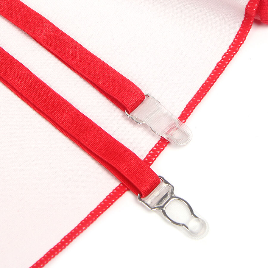 SUBBLIME - 957735 ROBE EN CUIR À FERMETURE ÉCLAIR EN DENTELLE ROUGE L/XL