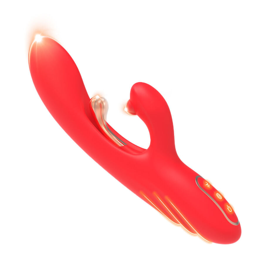 ARMONY - VIBRATEUR STIMULATEUR POINT G ET CLITORIS AVEC LANGUE OSCILLANTE ROUGE