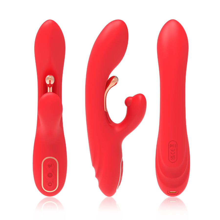 ARMONY - VIBRATEUR STIMULATEUR POINT G ET CLITORIS AVEC LANGUE OSCILLANTE ROUGE