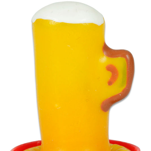 CONDOMERIE - PRÉSERVATIFS FANTAISIE PEINTS À LA MAIN VERRE DE BIÈRE
