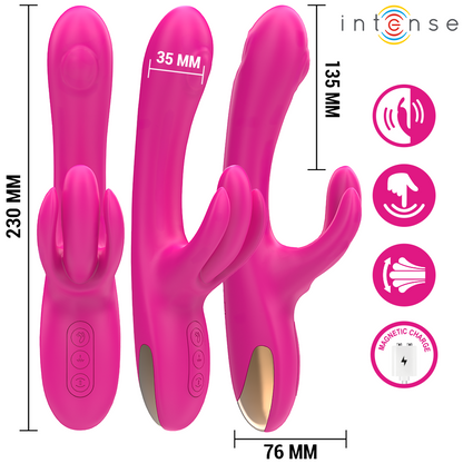 INTENSE - BRITNEY VIBRATEUR LAPIN MULTIFONCTION 23 CM ROSE