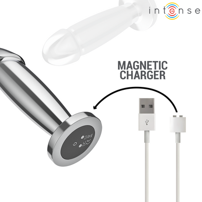 INTENSE - PLUG ANAL 10 VIBRATIONS GODE MÉTALLIQUE AVEC TÉLÉCOMMANDE M
