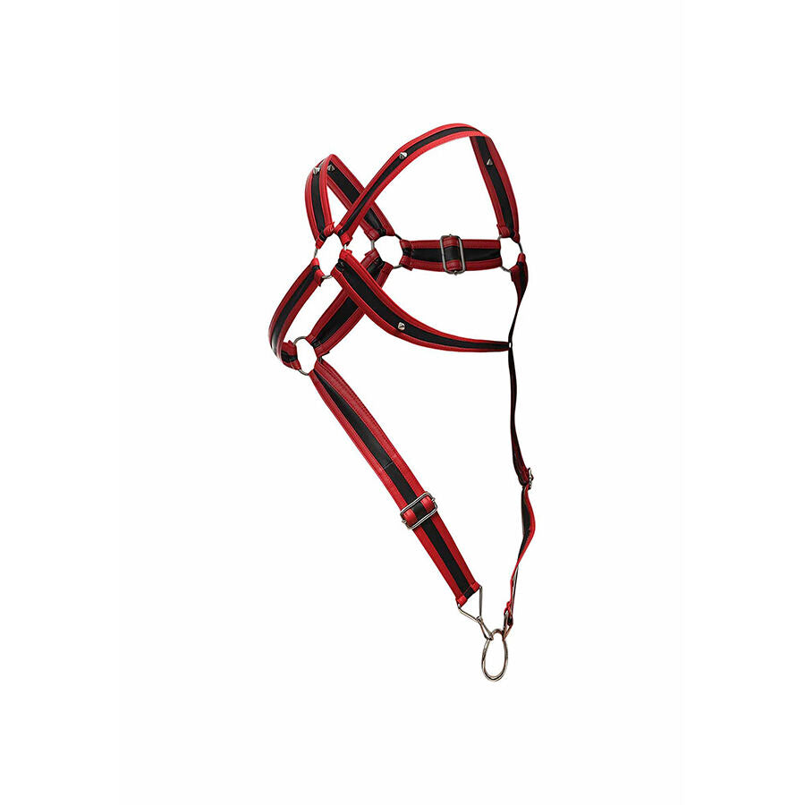 MOB - HARNAIS PÉNIS CROISE ROUGE DNGEON TAILLE UNIQUE