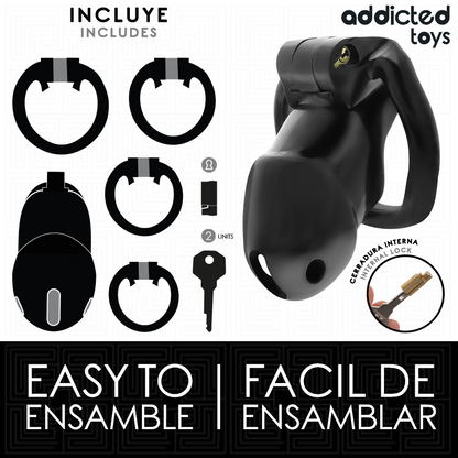 ADDICTED TOYS LOCKED - CAGE À PÉNIS MINDNIGHT CELL 4.2 CM TAILLE M