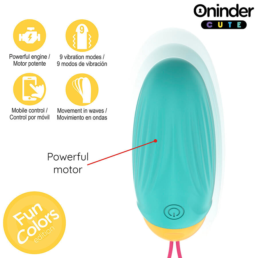 ONINDER CUTE - ŒUF VIBRO-ROTATIF EN SILICONE AVEC PIERRE PRÉCIEUSE - APPLICATION GRATUITE DANS LE MONDE ENTIER