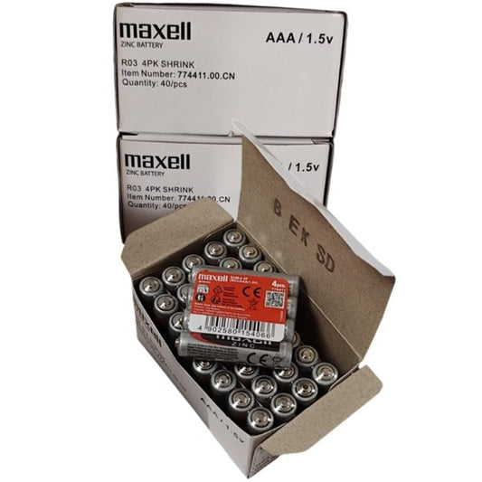 MAXELL - BATTERIE AU MANGANÈSE AAA R03 RÉTRACTABLE*4