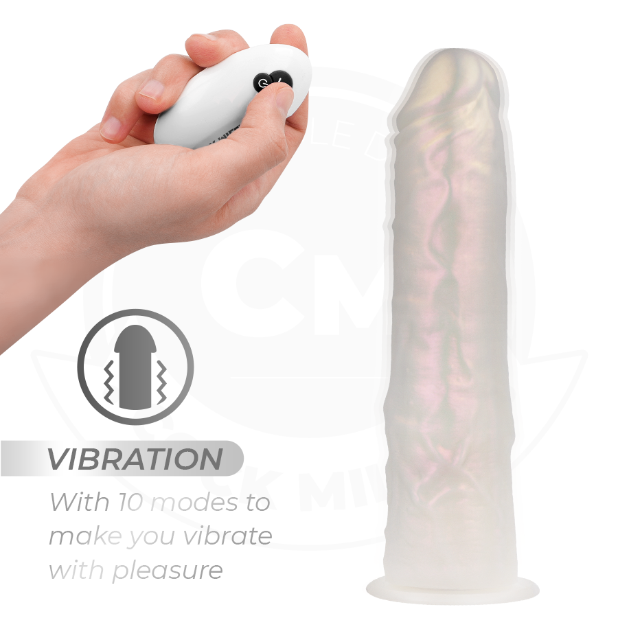 COCK MILLER - GODE AVEC VENTOUSE, LUMIÈRES ET VIBRATIONS AVEC TÉLÉCOMMANDE BLANC 20,5 CM